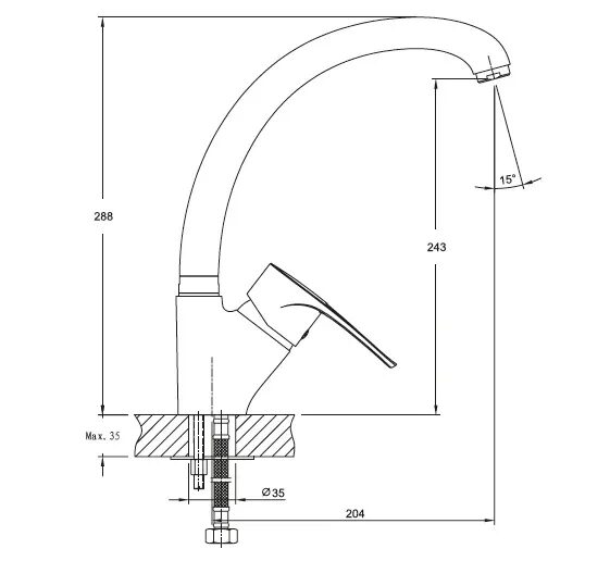 смеситель боковой 1024  топаз NEW   ГранФест