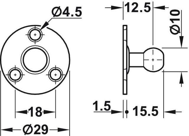 газ-лифт, нагрузка 60N, Хефеле, арт.373.82.916 / 373.82.001