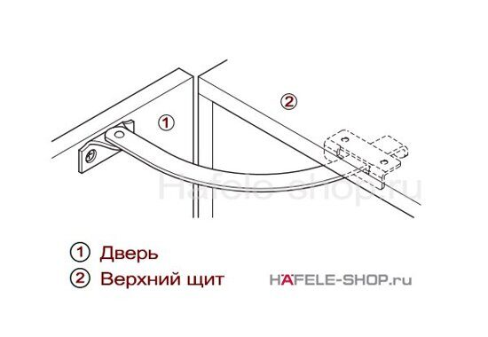 Ограничитель раскрытия слева 150 мм, сталь, арт.371.32.755